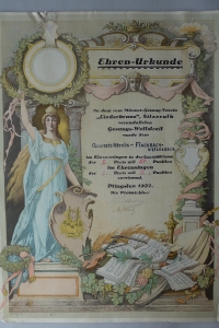 Ehrenurkunde Pfingsten 1927